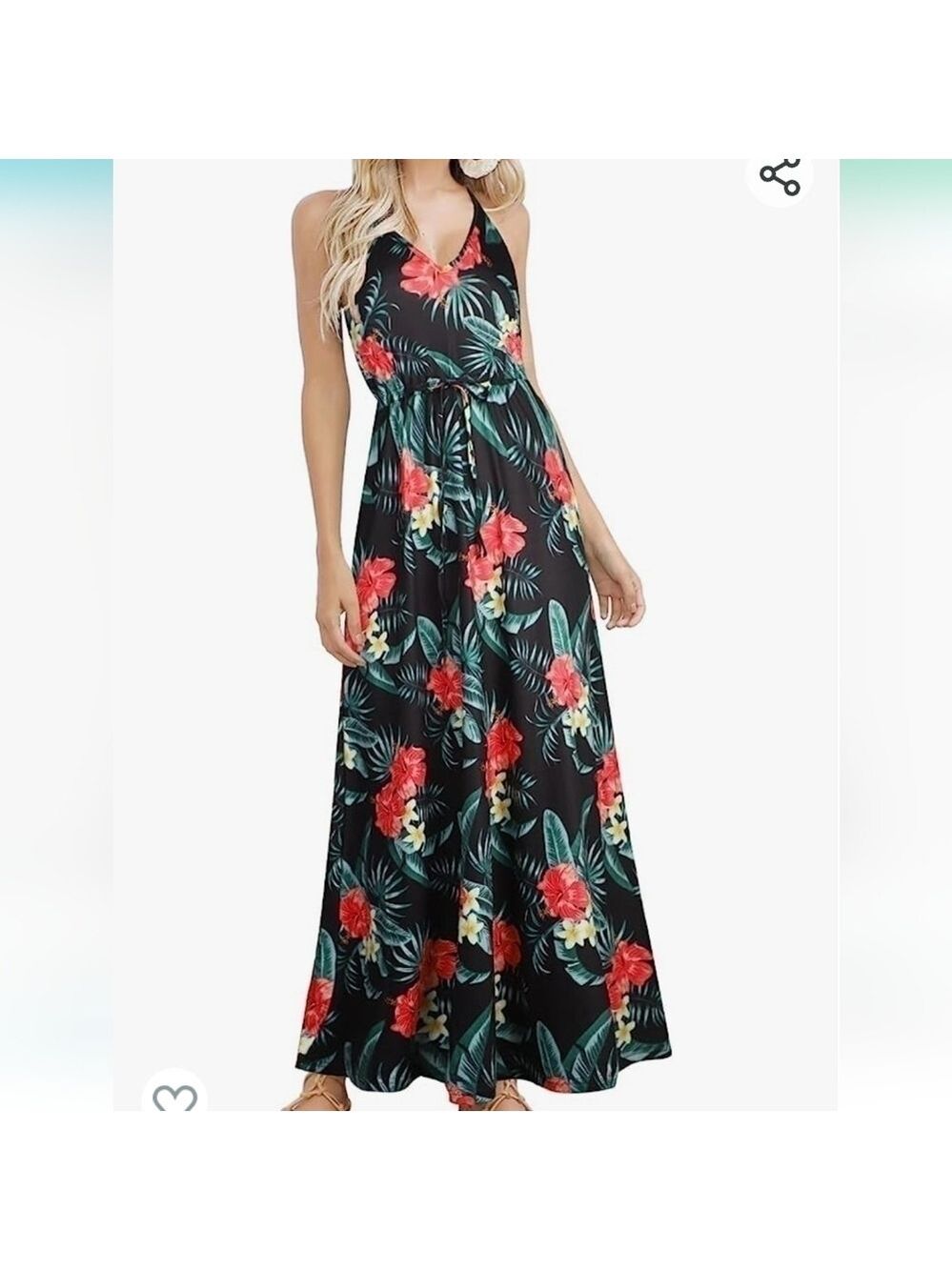 HUSKARY Womens Sleeveless V Neck Spaghetti Strap Pockets Dress NWT Size S